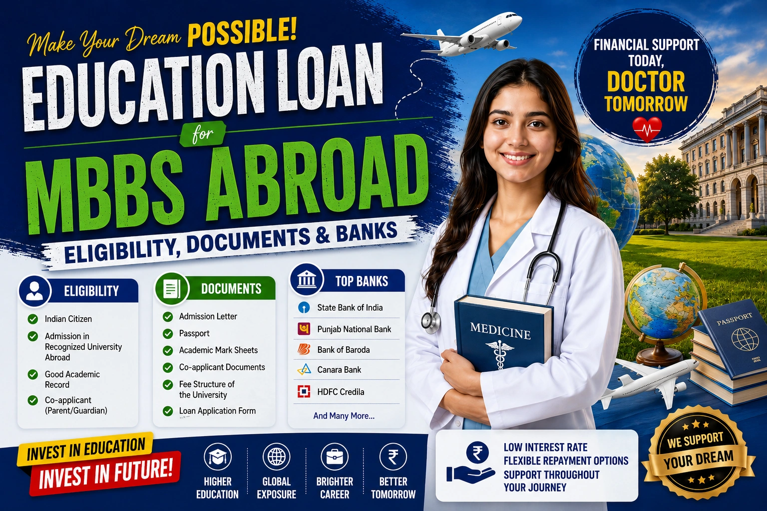 Education Loan for MBBS Abroad-Eligibility, Documents & Banks